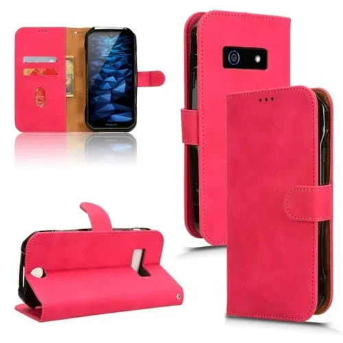 Funda de Cuero con Tapa Magnética para Kyocera Duraforce Ex Ky-51D (Rojo Rosa)