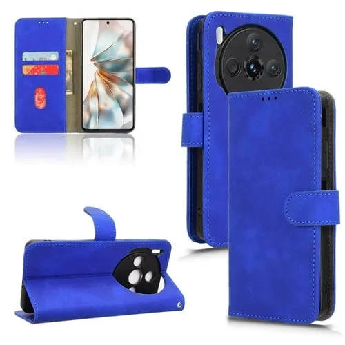 Funda de Cuero con Tapa Magnética para ZTE Nubia Z60S Pro (Azul)