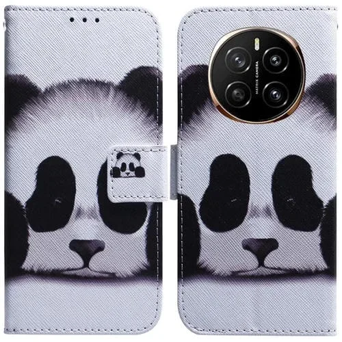 Funda de Cuero con Tapa para Honor Magic7 con Dibujo Colorido (Panda)