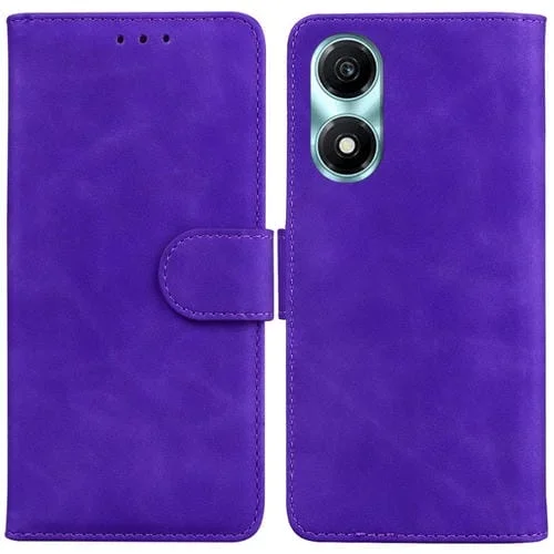 Funda de Cuero con Tapa para Honor X5 Plus y Play 40C Skin Feel Pure Color (Púrpura)