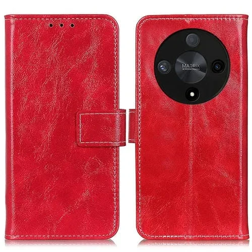 Funda de Cuero con Tapa para Honor X9B Textura Retro Crazy Horse (Rojo)