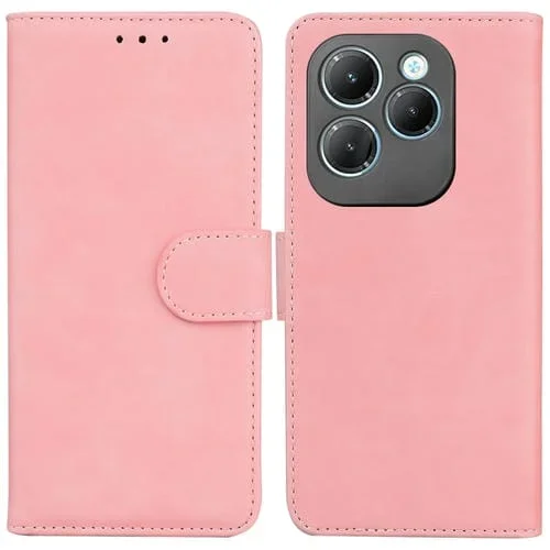 Funda de Cuero con Tapa para Infinix Hot 40/40 Pro Skin Feel Pure Color (Rosa)