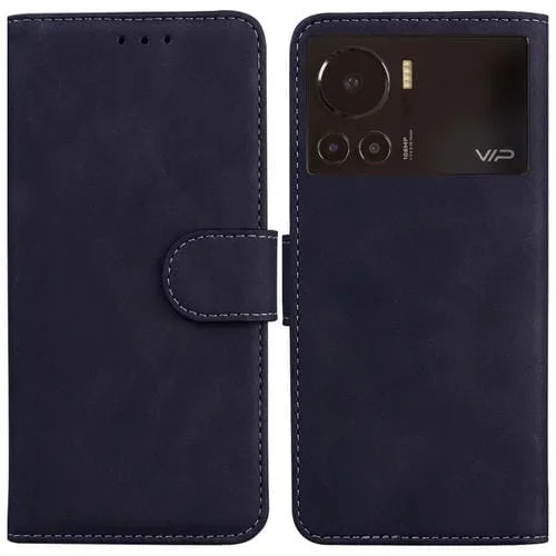 Funda de Cuero con Tapa para Infinix Note 12 Vip Skin Feel Pure Color (Negro)