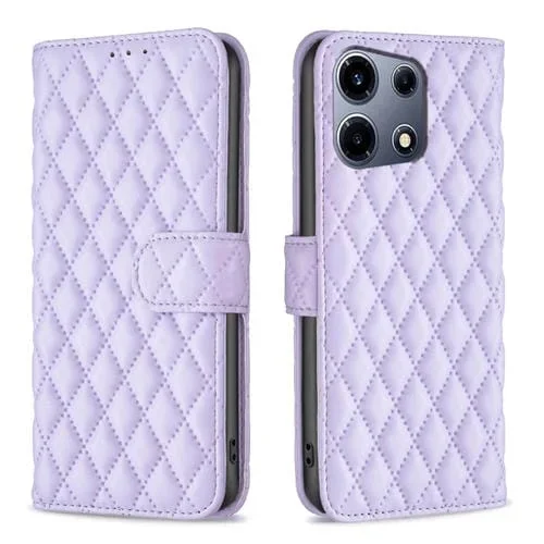 Funda de Cuero con Tapa para Infinix Note 30 Vip Diamond Lattice (Púrpura)