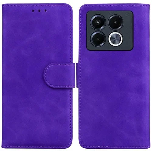 Funda de Cuero con Tapa para Infinix Note 40 5G (Morado) Tacto Piel