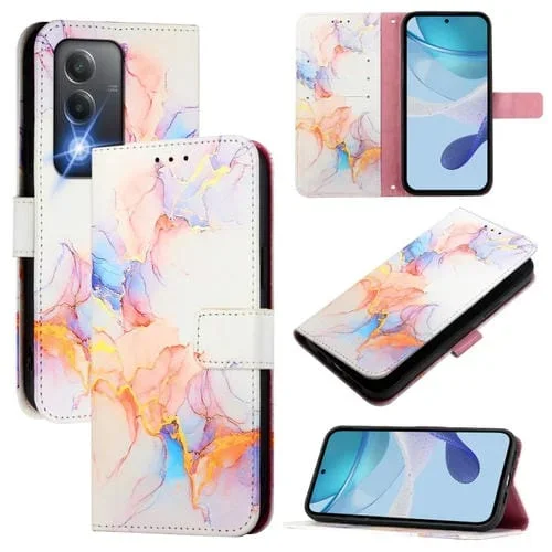 Funda de Cuero con Tapa para Teléfono Oppo A3 Pro 5G India Pt003 con Diseño de Mármol (Galaxy Marble White)