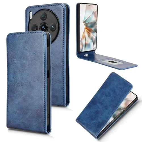 Funda de Cuero con Tapa Vertical Magnética para ZTE Nubia Z60S Pro (Azul)