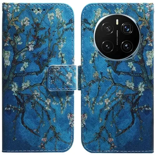 Funda de Cuero con Tapa y Dibujo a Color para Honor Magic7 Pro (Albaricoque)