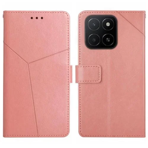 Funda de Cuero con Tapa y Patrón en Forma de y para Honor X8C 4G (Rosa)