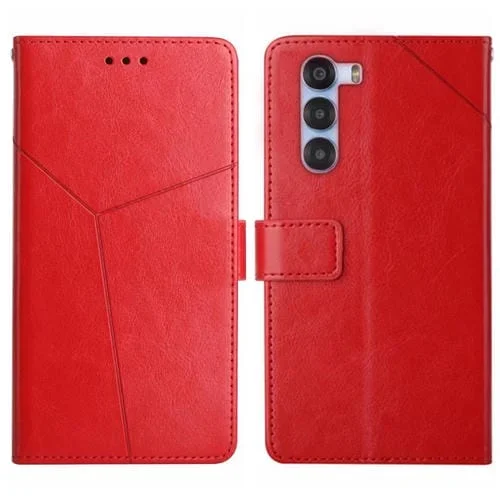Funda de Cuero con Tapa y Patrón en Forma de y para ZTE Nubia S 5G A403Zt (Rojo)