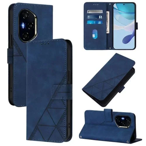 Funda de Cuero con Tapa y Relieve 3D para Honor 300 Pro/300 Ultra (Azul)