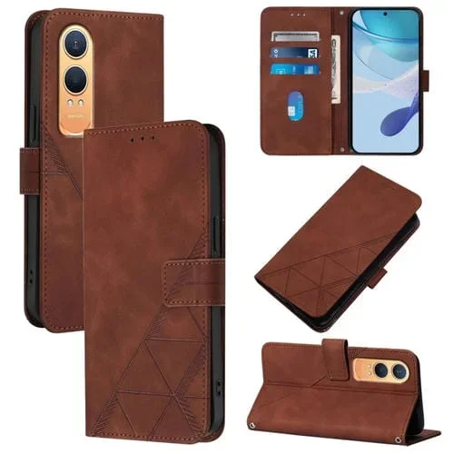 Funda de Cuero con Tapa y Relieve 3D para OnePlus Nord Ce4 Lite (Marrón)