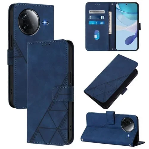 Funda de Cuero con Tapa y Relieve 3D para Redmi K80/K80 Pro (Azul)