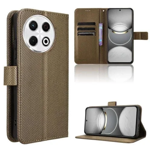 Funda de Cuero con Textura de Diamante para Tecno Spark 30 Pro 4G (Marrón)