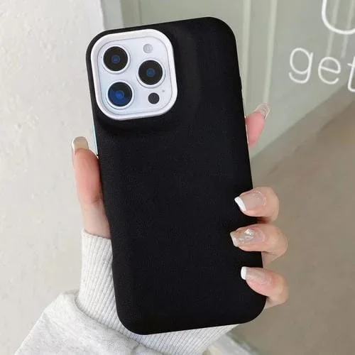 Funda de Cuero con Textura para iPhone 12 Pro Max (Negra)