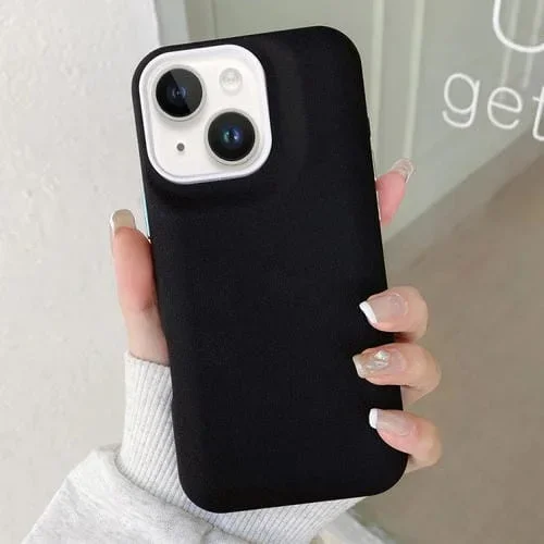 Funda de Cuero con Textura para iPhone 15 (Negra)