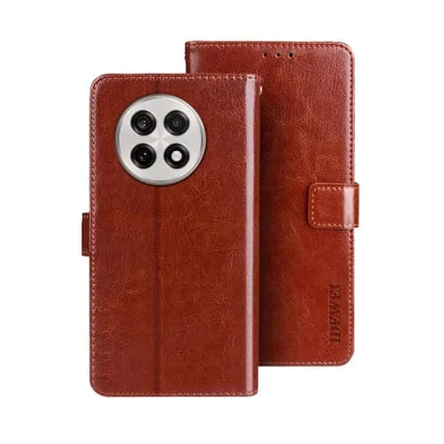 Funda de Cuero Crazy Horse para OnePlus 13R (Marrón)