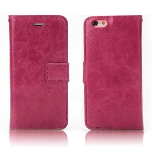Funda de Cuero Crazy Horse Texture para iPhone 6 / 6S con Soporte, Ranuras para Tarjetas y Billetera (Rojo)