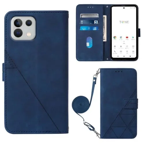 Funda de Cuero Flip 3D Para Tone E22 Crossbody para Teléfono (Azul)