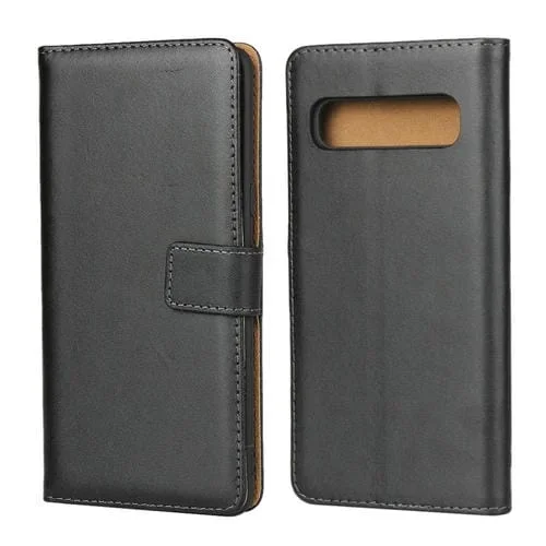 Funda de Cuero Flip Horizontal para Galaxy S10 5G con Hebilla Magnética Soporte Tragamonedas Billetera (Negro)