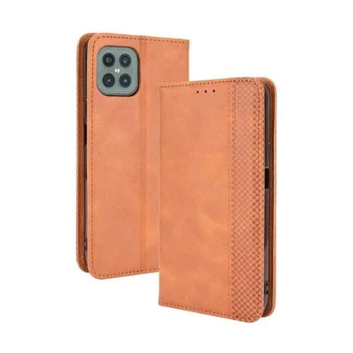 Funda de Cuero Flip para Cubot C30 con Hebilla Magnética, Soporte, Ranuras y Marco de Fotos (Marrón)
