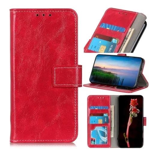 Funda de Cuero For Nothing Phone 2 Retro Crazy Horse Texture con Tapa Horizontal (Rojo)