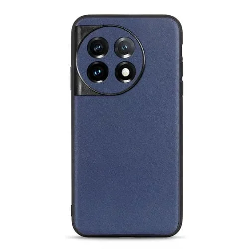 Funda de Cuero Genuino para OnePlus Ace 2 / 11R con Textura de Piel de Cordero (Azul)