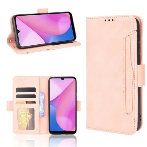 Funda de Cuero Horizontal Flip para BlackView Oscal C20 con Soporte, Ranuras para Tarjetas y Marco de Fotos (Rosa)