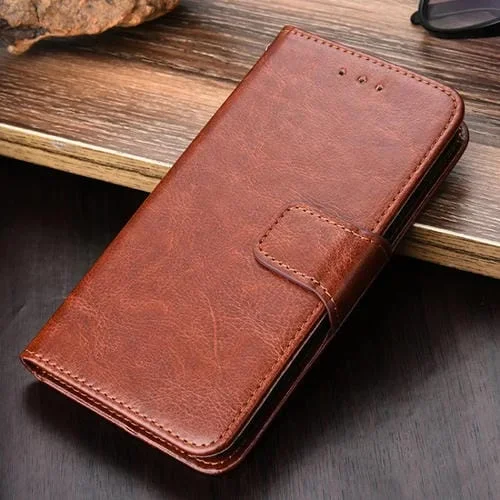 Funda de Cuero Horizontal Flip para Tecno Camon 17 con Soporte y Billetera (Marrón)