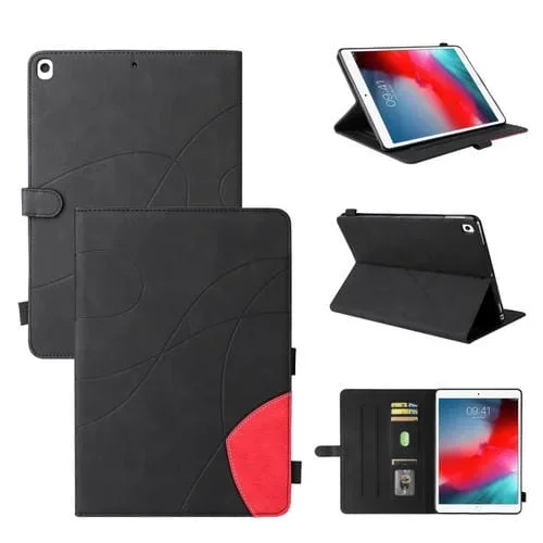 Funda de Cuero Horizontal Flip PU para iPad Pro 10.5 Air (2019) iPad 10.2 (2019) con Soporte Ranuras y Suspensión (Negro)