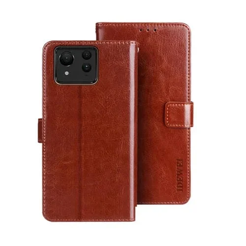 Funda de Cuero Idewei Crazy Horse para Asus Zenfone 11 Ultra (Marrón)