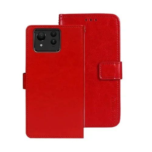 Funda de Cuero Idewei Crazy Horse para Asus Zenfone 11 Ultra (Rojo)