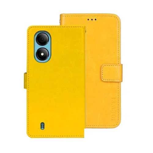 Funda de Cuero Idewei Crazy Horse para ZTE Blade A33S (Amarillo)