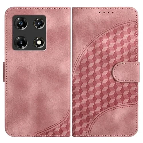 Funda de Cuero Infinix Note 30 Pro Yx0060 con Relieve y Cabeza de Elefante con Cordón (Rosa)