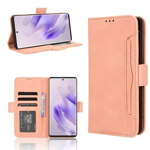Funda de Cuero Infinix Zero 30 4G Skin Feel con Ranuras para Tarjetas (Negro)