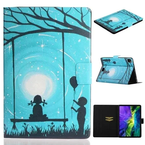 Funda de Cuero Inteligente para iPad Pro 11 (2024) con Dibujo a Color (Amantes)