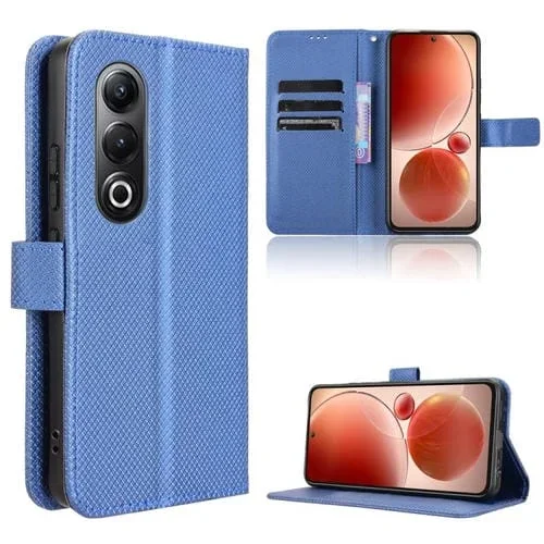Funda de Cuero Itel S25 4G con Textura de Diamante (Azul)