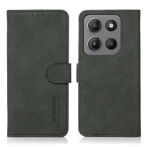 Funda de Cuero Khazneh para Motorola Moto G15 4G/G05 con Textura Mate (Verde)