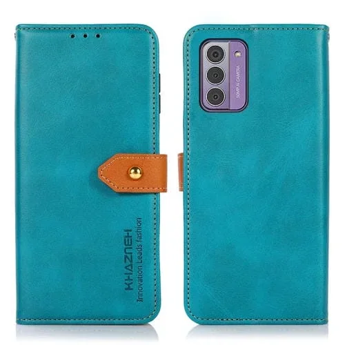 Funda de Cuero Khazneh para Nokia G42 con Tapa de Textura Piel de Vaca (Azul)