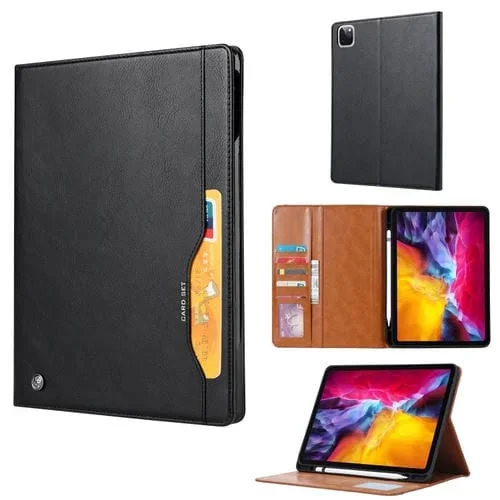 Funda de Cuero Knead Skin Texture para iPad Pro 11 Pulgadas (2018) con Tapa Horizontal, Soporte, Ranuras para Tarjetas, Billetera y Ranura para Bolígrafo (Negro)