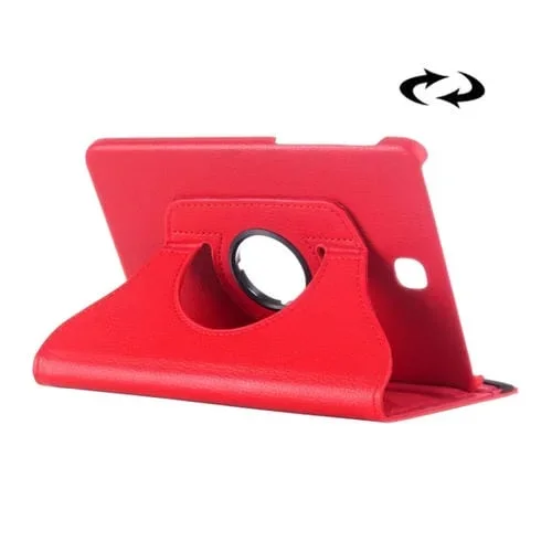 Funda de cuero Litchi Texture Galaxy Tab S2 8.0 rotación 360 con soporte (Rojo)