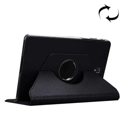 Funda de cuero Litchi Texture para Galaxy Tab S4 10.5 T830/T835 con rotación horizontal 360 grados y soporte (Negro)
