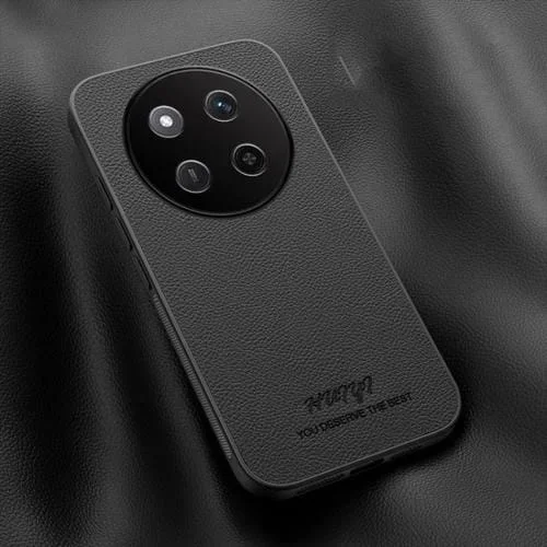 Funda de Cuero Magnética Huiyi para Honor X60 Pro (Negra)