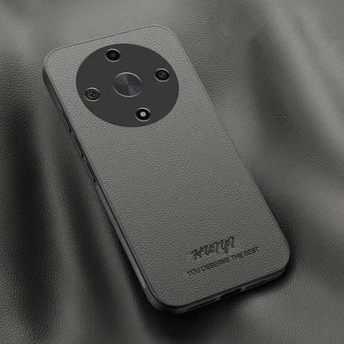 Funda de Cuero Magnética Huiyi para Teléfono Honor X9B (Gris)