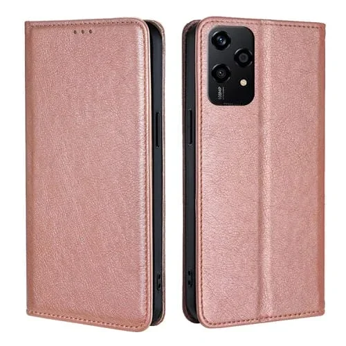 Funda de Cuero Magnética para Honor 200 Lite 5G con Acabado Brillante (Oro Rosa)
