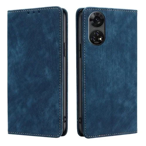 Funda de Cuero Magnética ZTE Anshin con Cepillo Antirrobo RFID (Azul)