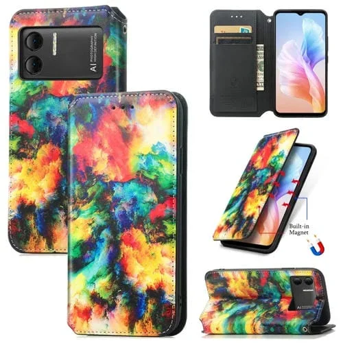 Funda de Cuero Magnético para Doogee X98 Pro X98 Caseneo (Nube Colorida)