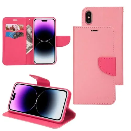 Funda de Cuero Mercury Contrast Color para iPhone 11 Función Protección (Rosa)