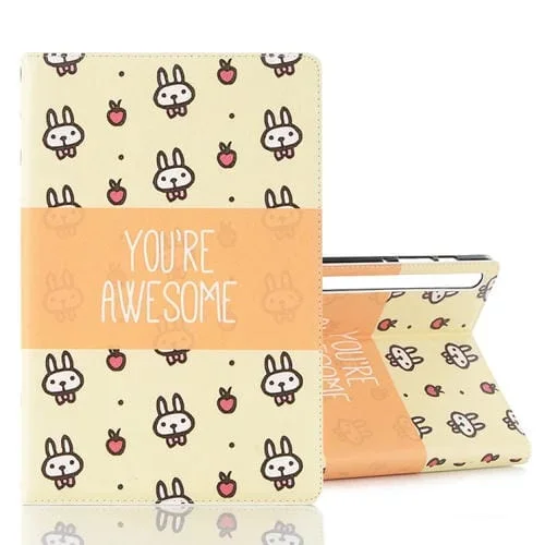 Funda de Cuero para Galaxy Tab S6 T860 T865 con Tapa Horizontal Ranuras Tarjetas Soporte Billetera Marco Fotos (Amarillo)
