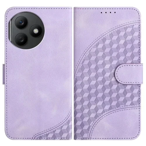 Funda de Cuero para Honor X50I + Yx0060 con Relieve y Cabeza de Elefante con Cordón (Púrpura Claro)